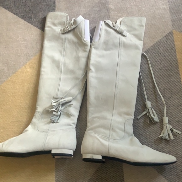 NWT Jon Josef Nelly Boots Knee High White Suede size 7.5 Trending Fairy Boho - Picture 4 of 5